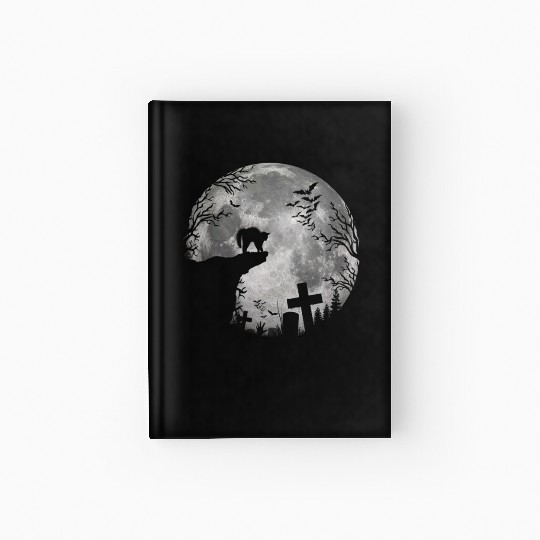 Halloween Bats and Black Cats Witchs Moon Hardcover Journal