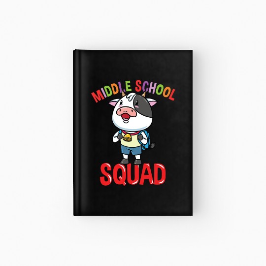 Cow Back To School Middle School Squad Hardcover Journal