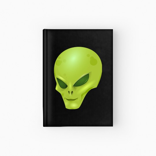 alien , green, skull Hardcover Journal