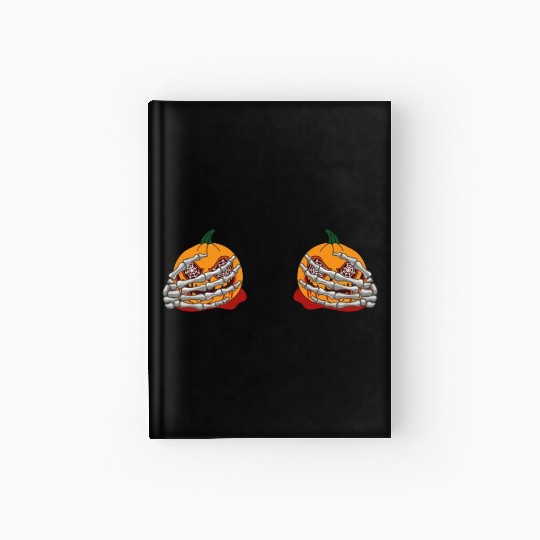 Halloween Pumpkin Boob Skeleton Hand Hardcover Journal