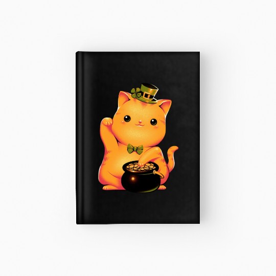 cat Irish Lucky Cat Hardcover Journal