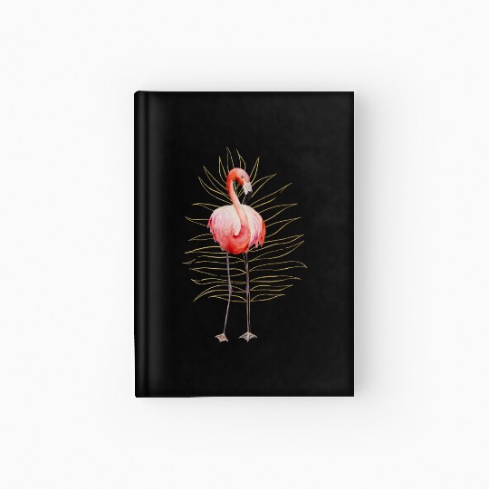 Black Natural Flamingo Hardcover Journal