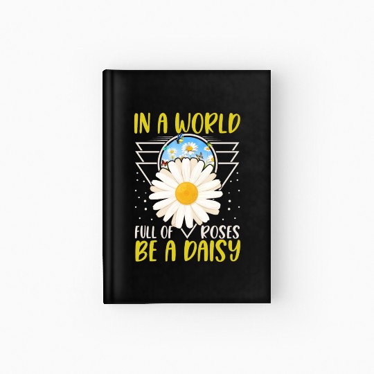 Daisy Butterfly Flowers Gardening Hardcover Journal