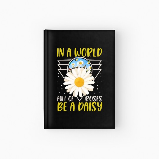 Daisy Butterfly Flowers Gardening Hardcover Journal