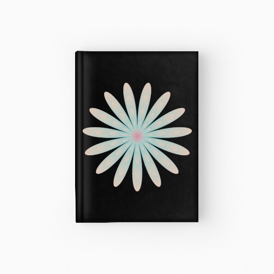 Blue and Coral Flower Hardcover Journal