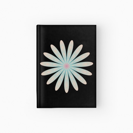 Blue and Coral Flower Hardcover Journal