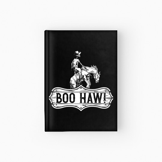 Cowboy Halloween Boo Haw Western Skeleton Rider Hardcover Journal