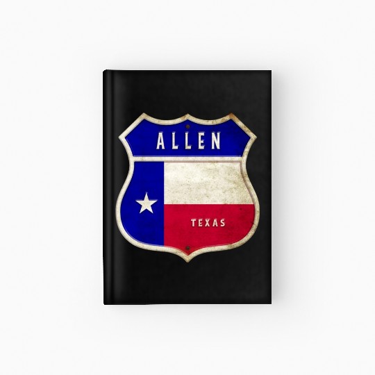 Allen Texas crest flags design Hardcover Journal