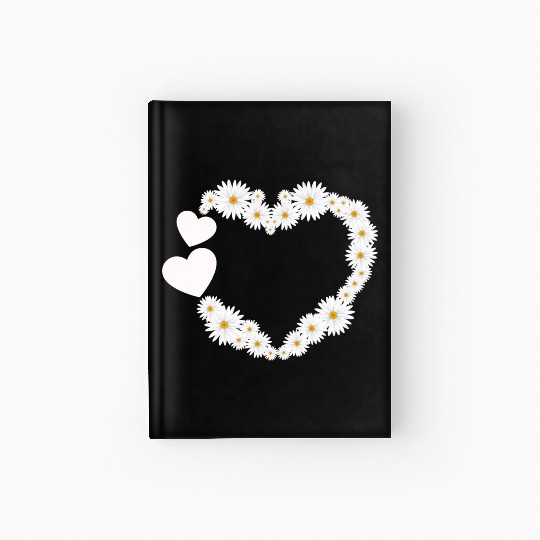 Daisy Flower Heart Women Gardener Wildflower Hardcover Journal