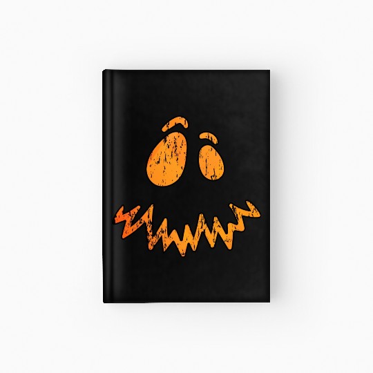 Jack O Lantern Scary Carved Pumpkin Face Hardcover Journal
