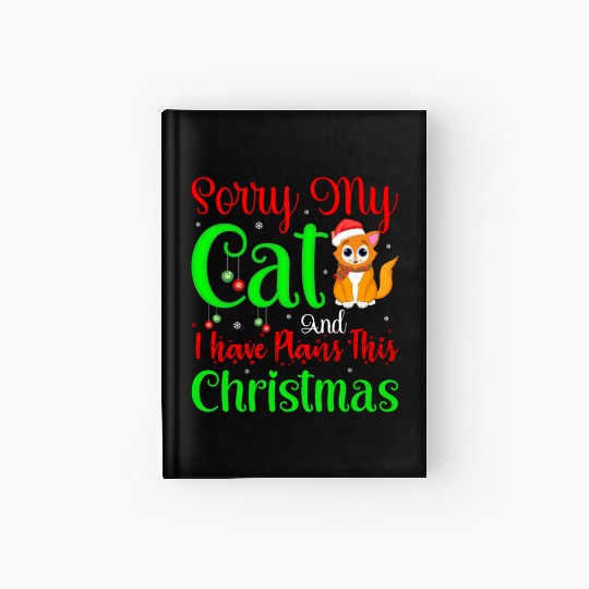 cristimas Cat, Merry Christmas cat Hardcover Journal