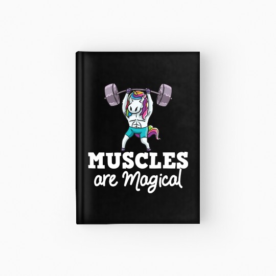 Unicorn Muscle Workout Fitness Training Sport Gym Hardcover Journal