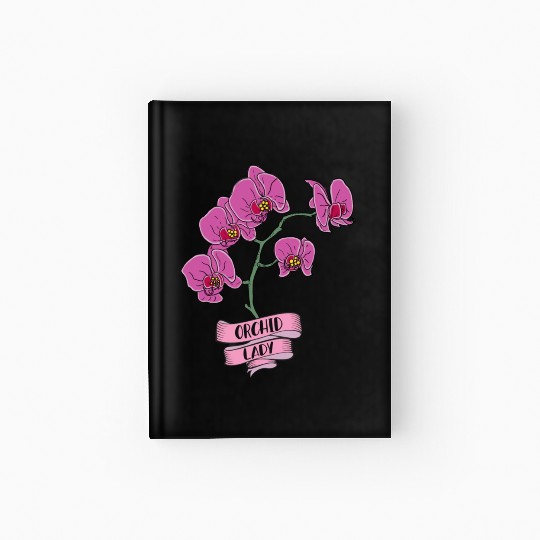 Orchid Plant Lady Cartoon Hardcover Journal