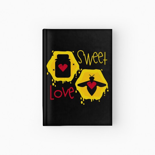 Sweet love yellow honey bee Hardcover Journal