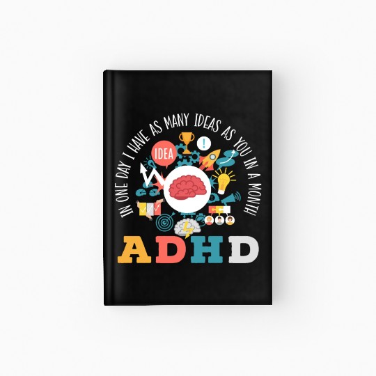 ADHD Warrior Embrace Neurodiversity ADHD Awareness Hardcover Journal