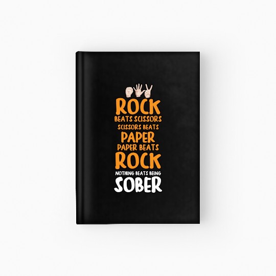 Sobriety Gift for Men or Women Rock Paper Scissors Hardcover Journal