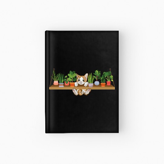 Playful Kitten Plant Owner Cat Lover Hardcover Journal