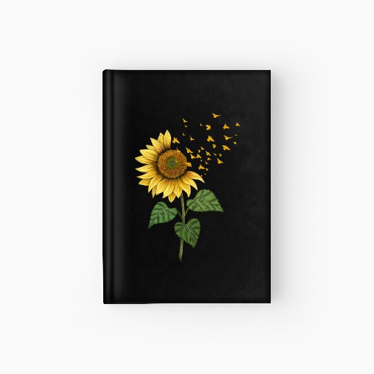 Sunflower Birds Cute Floral Birdwatching Hardcover Journal