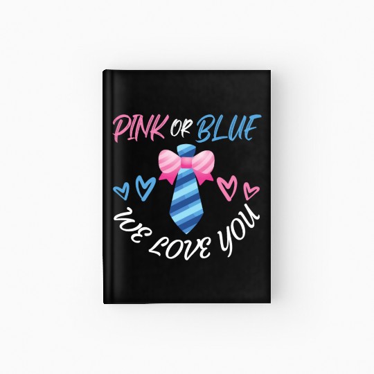 Pink or Blue We Love You Bow Necktie Hardcover Journal