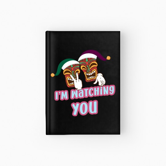 I'm Watching You Christmas In July Surfing Santa C Hardcover Journal