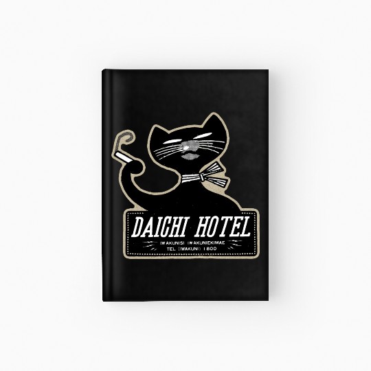 Vintage Japanese Cat Brand Hotel Hardcover Journal