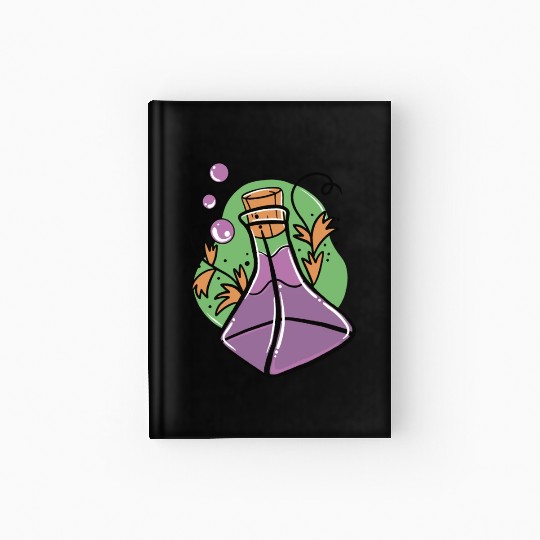 A glass of purple poison with Fall leaves Hardcover Journal