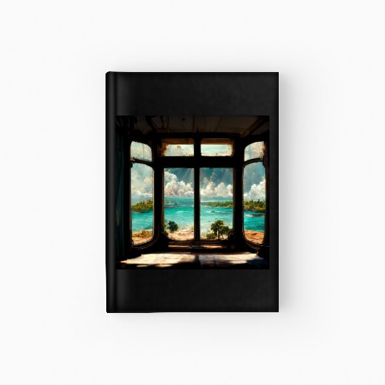 Paradise island painting Hardcover Journal
