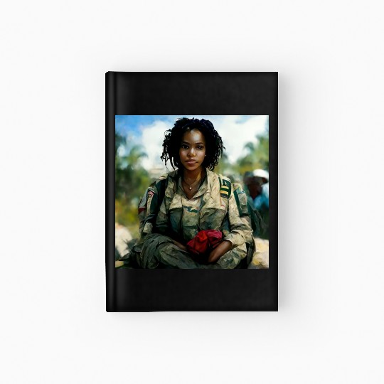Beautiful US army combat medic painting Hardcover Journal