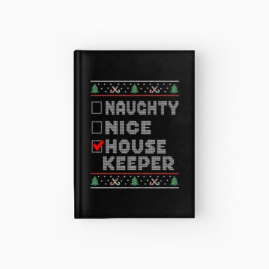 Naughty Nice Housekeeper, Matching Christmas Hardcover Journal