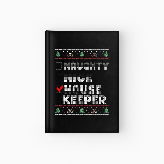 Naughty Nice Housekeeper, Matching Christmas Hardcover Journal
