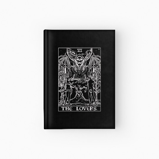 The Lovers Tarot Card Halloween Grim Reaper Gothic Hardcover Journal