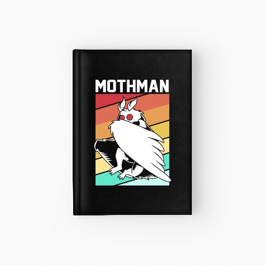 Retro Mothman Cryptid 80s Vintage Mothman Hardcover Journal
