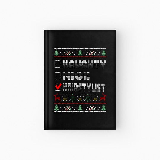 Naughty Nice Hairstylist, Matching Christmas Hardcover Journal