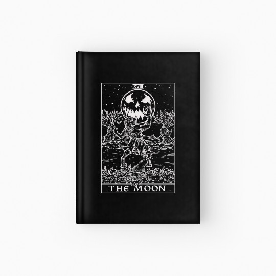 The Moon Tarot Card Halloween Werewolf Gothic Horr Hardcover Journal