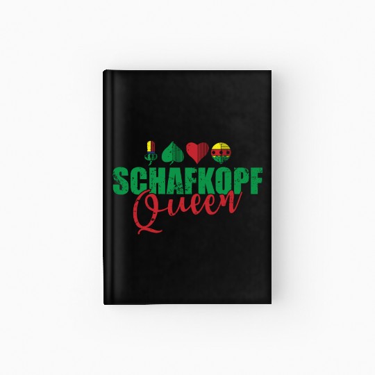 Schafkopf Queen Card Game playing Card Hardcover Journal