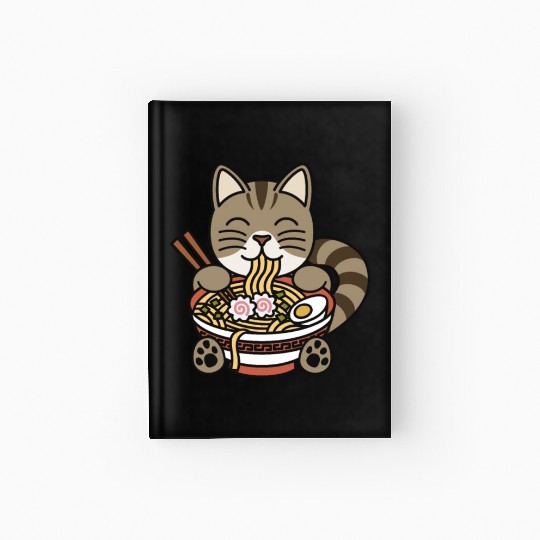 Exotic Shorthair Cat Ramen Noodles Hardcover Journal