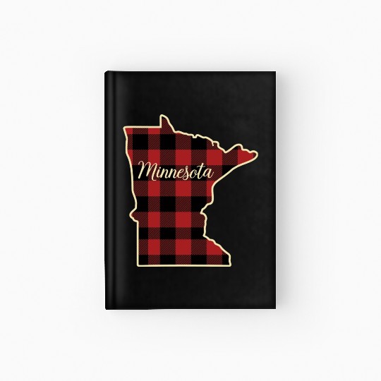 Minnesota Buffalo Plaid Silhouette Home State Hardcover Journal