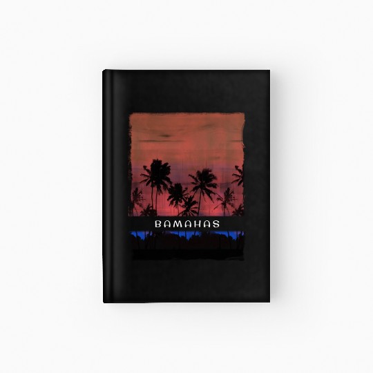 Bahamas Caribbean Vacation Souvenir Palm Tree Hardcover Journal