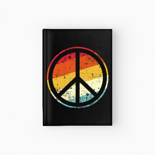 Retro Vintage Peace Sign Tolerance Hardcover Journal