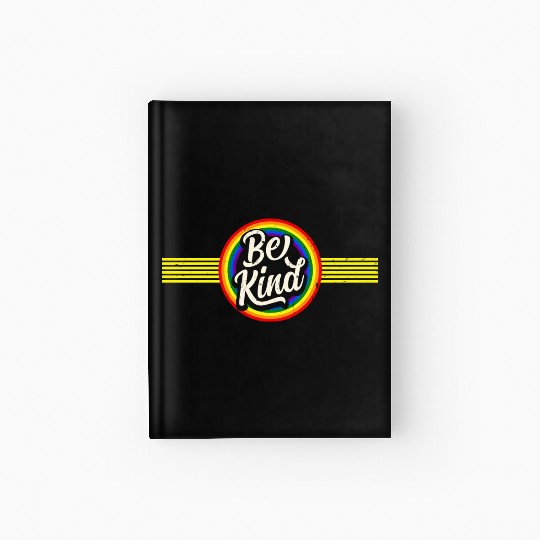 Be Kind - Rainbow Retro Vintage LGBT Hardcover Journal