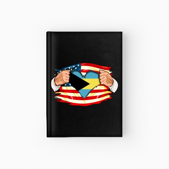Bahamian Who Live in America Bahamas Flag Hardcover Journal