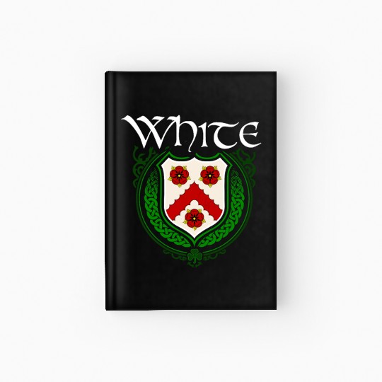 White Family Irish Coat of Arms Clan Crest Hardcover Journal