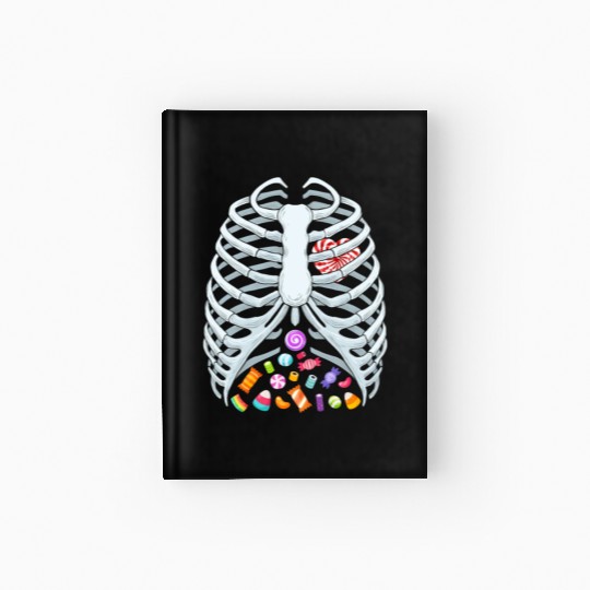 Funny Candy Skeleton Rib Cage Halloween Costume Hardcover Journal
