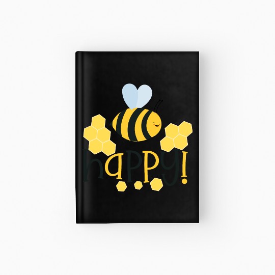 Bee Happy Honey bees Hardcover Journal
