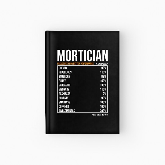 Mortician Daily Value funny Mortician Hardcover Journal