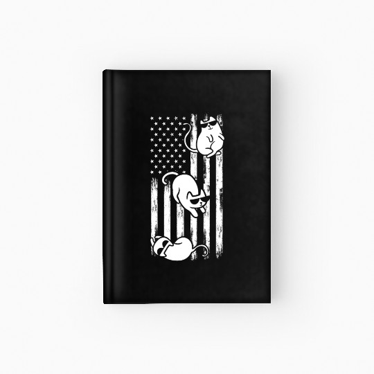 Cat US Flag Cats America Flag Cat Patriotic Cat Lo Hardcover Journal