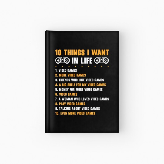 Gaming Gamer Playing Video Game Computer Hardcover Journal