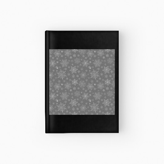 Grey Snowflakes Pattern Hardcover Journal