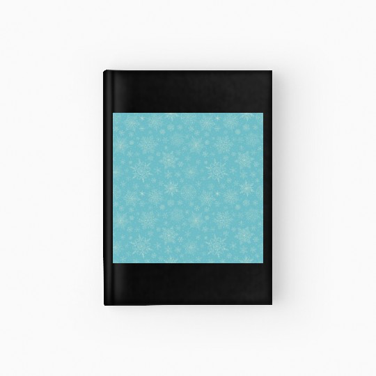 Teal Snowflakes Pattern Hardcover Journal