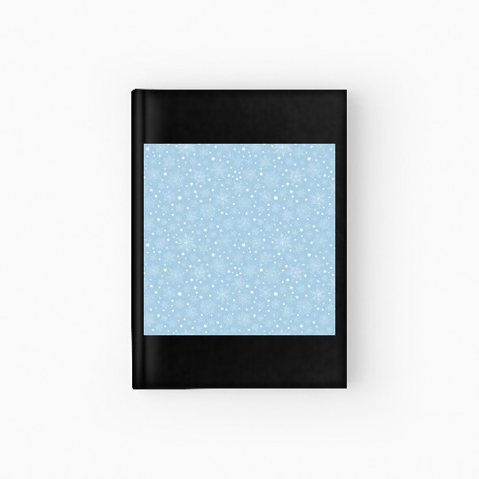 Light Blue Snowflakes Pattern Hardcover Journal